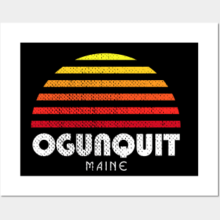 Ogunquit Maine Ogunquit Beach Retro Sunset Posters and Art